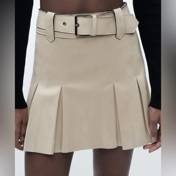 ZARA FAUX SUEDE MINI SKIRT - Picture 4 of 4